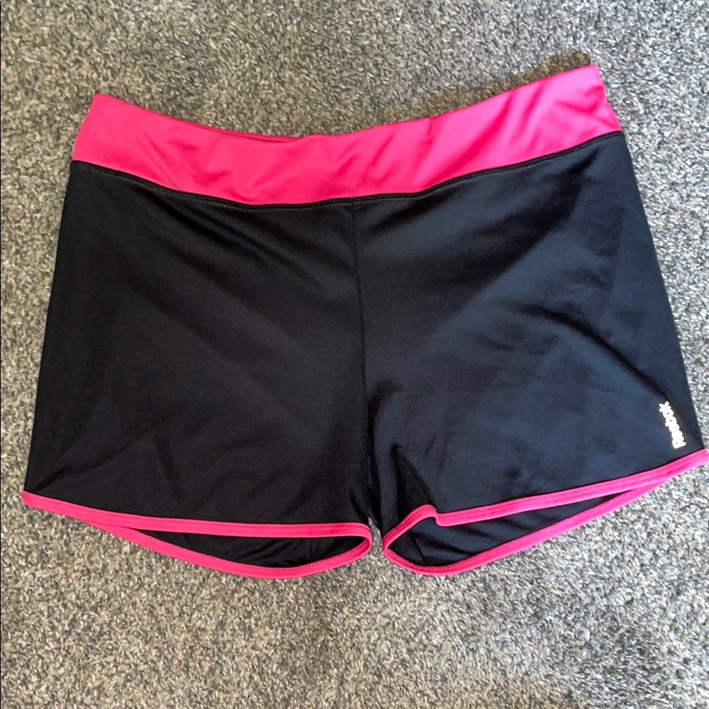 Reebok Black and Pink Athletic Shorts